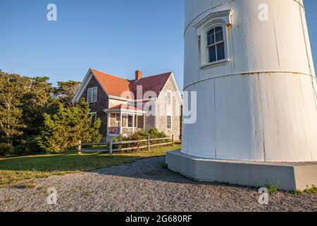 Nauset Light nel Cape Cod National Seashore a Eastham, Massachusetts Foto Stock