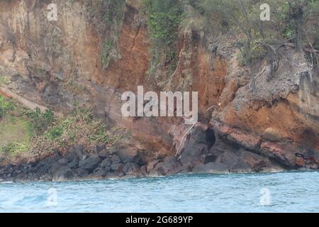 Eruzione dello stretto di Anakkraktau Sunda Indonesia Foto Stock