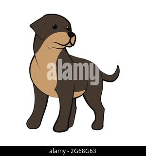 Cute Cartoon Vector Illustrazione icona di un grande cane. E' di stile piatto. Illustrazione Vettoriale
