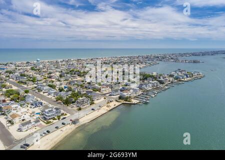 Vista aerea del fondo della nave Long Beach Island New Jersey USA Foto Stock