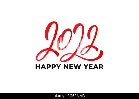 Felice anno nuovo 2022. Scritta vettoriale per la celebrazione di Capodanno Illustrazione Vettoriale
