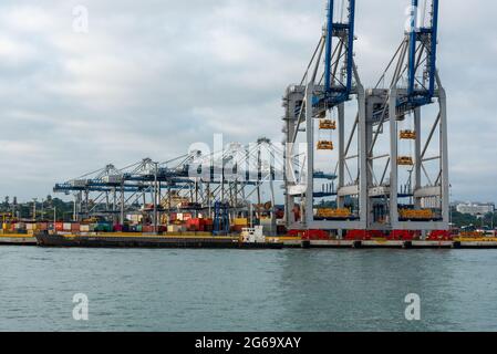 Porto di Cargo a Auckland, Nuova Zelanda Foto Stock