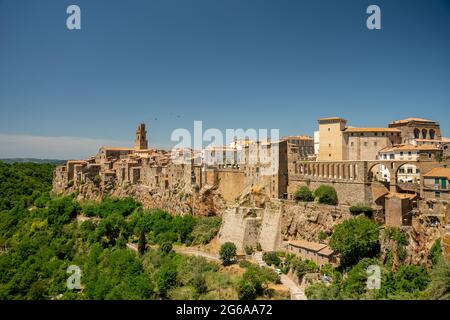 Pitigliano, Città del tufo in Toscana Foto Stock