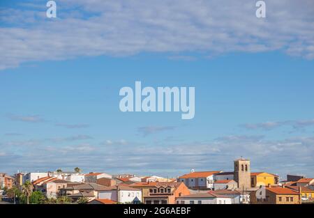 Città di Carcaboso panoramica, una delle fermate sulla Via d'Argento, Caceres, Estremadura, Spagna Foto Stock