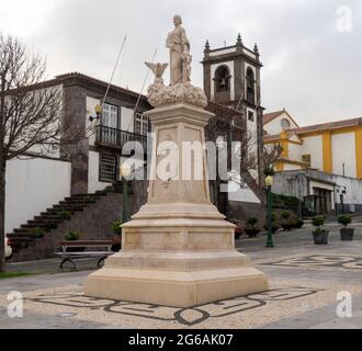 Statua della libertà a Praia da Vitoria, isola di Terceira, Azzorre Foto Stock