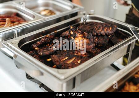 Un delizioso buffet in occasione di un primo piano per il matrimonio Foto Stock