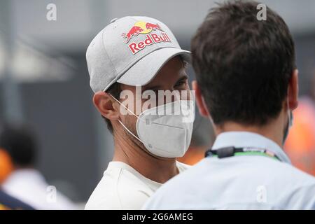 04.07.2021, Red Bull Ring, Spielberg, Formula 1 BWT Grosser Preis von Osterreich 2021, nella foto il tennista austriaco Dominic Thiem. Foto Stock