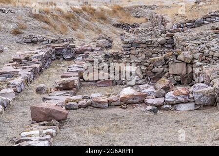Le rovine di un'antica città storica di Kultepe, il Centro commerciale Assiro a Karum-Kanis, Turchia Foto Stock