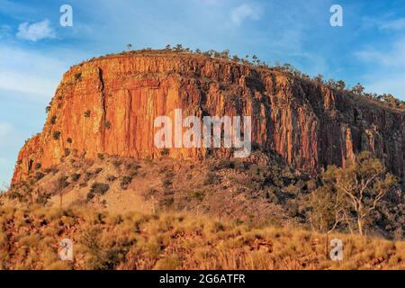 Cockburn Range che illumina la luce dorata, Gibb River Road, Kimberley, Australia Occidentale, WA, Australia Foto Stock