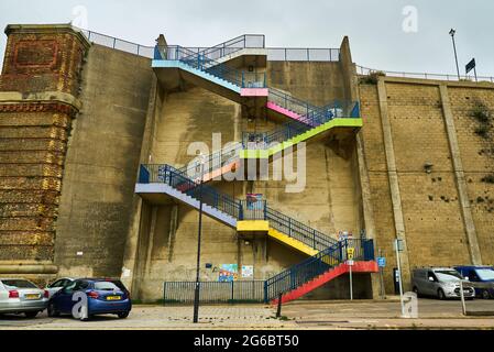 Ramsgate, Regno Unito - 29 giugno 2021: Augusta Steps sulla Victoria Promenade Foto Stock