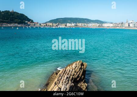 Baia di San Sebastian da Pico del Oro, Spagna Foto Stock