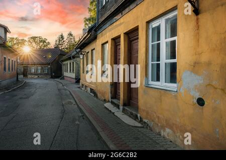 Architettura della città vecchia in città Cesis, Lettonia Foto Stock