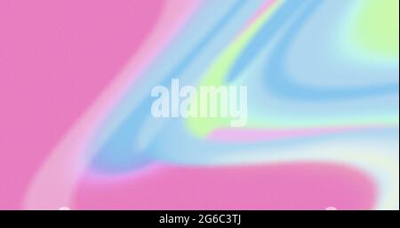Il colore rosa pastello sfocato e il liquido blu si muovono organicamente Foto Stock