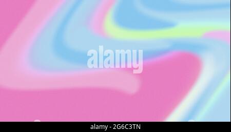 Il colore rosa pastello sfocato e il liquido blu si muovono organicamente Foto Stock