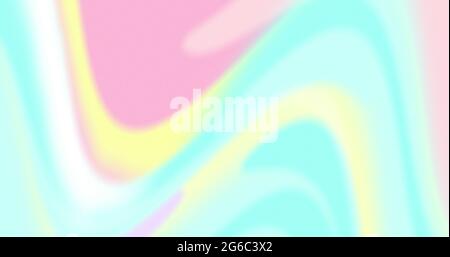 Defocused colore rosa pastello giallo e blu fluido vortice mescolando organicamente Foto Stock