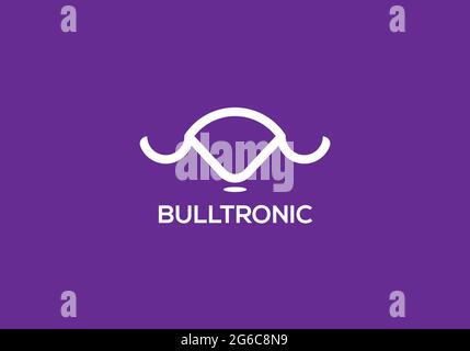 Design con logo Bull e modello vettoriale Illustrazione Vettoriale