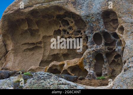 Disegno di pietra. Valle di Barguzin. Russia Foto Stock