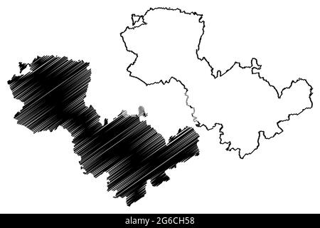 Provincia di Terni (Italia, Repubblica Italiana, Regione Umbria) mappa illustrazione vettoriale, schizzo della mappa Provincia di Terni Illustrazione Vettoriale