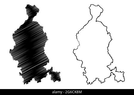 Provincia di Varese (Italia, Repubblica Italiana, Regione Lombardia) mappa illustrazione vettoriale, schizzo della mappa della provincia di Varese Illustrazione Vettoriale