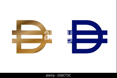 Simbolo di criptovaluta della stablecoina dai su sfondo bianco logo isolato. Illustrazione 3d del concetto astratto. Foto Stock
