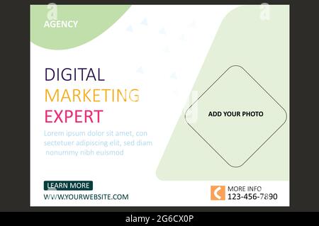 Modello di volantino per esperti di marketing digitale Illustrazione Vettoriale