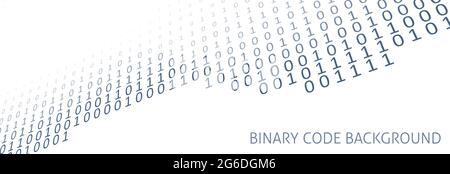 Modello di banner digitale con codice binario con zeri e uno. Sfondo grafico vettoriale Illustrazione Vettoriale