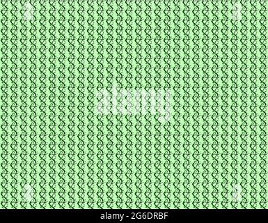 La ripetizione del disegno di edera verde ruota verticalmente verso il basso di un'immagine orizzontale. Lo sfondo è verde pallido. La serie di immagini è disponibile in una palleta di tre tonalità o Foto Stock