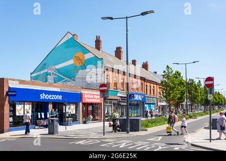 Station Road, Ashington, Northumberland, Inghilterra, Regno Unito Foto Stock