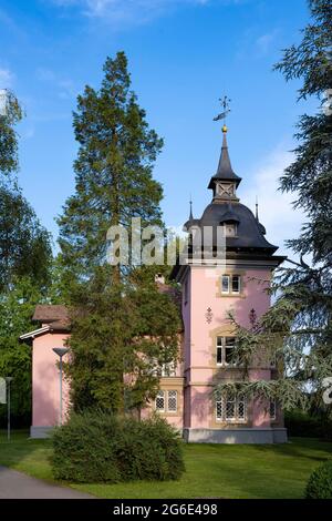 La Scheffelschloesschen a Mettnaupark, ex residenza estiva del poeta Joseph Victor von Scheffel, Radolfzell, Constance County Foto Stock