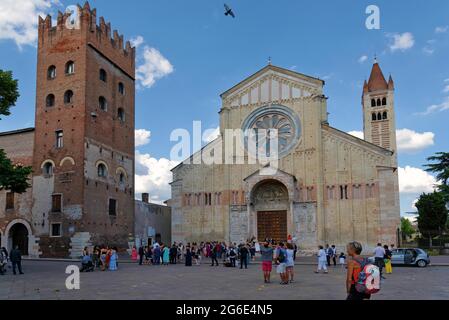 Basilica di San Zeno maggiore, Piazza San Zeno, Verona, Veneto, Italia Foto Stock