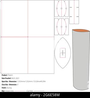 Totem POS Floor Display progettazione imballo modello incollaggio fustellato - vettoriale Illustrazione Vettoriale