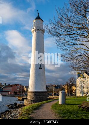 Faro sul Mar Baltico, Karlskrona, Svezia Foto Stock