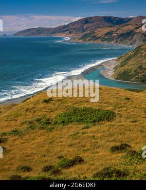 Foce del fiume Mattole, King Range National Conservation Area, Lost Coast, Humboldt County, California Foto Stock