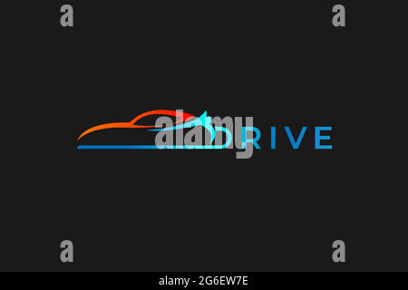 logo auto di lusso . Automotive Logo Template. Illustrazione del logo disegno di auto per dettagli auto, garage, parcheggio, Illustrazione Vettoriale
