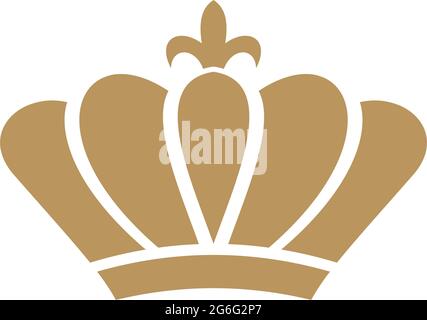 Corona con giglio in oro su sfondo bianco isolato. Illustrazione Vettoriale