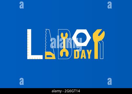 Tipografia vettoriale Labor Day. Illustrazione per la festa dei lavoratori USA Illustrazione Vettoriale
