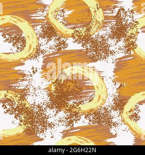 Collage con motivi senza cuciture con elementi luminosi e colorati per il design di tessuti, copertine, stampe. Disegno artistico astratto senza giunture con moda Illustrazione Vettoriale