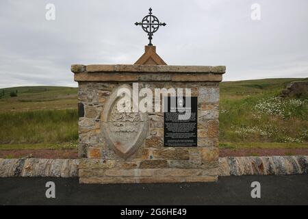 Glenbuck Heritage Village, East Ayrshire, Scozia, Regno Unito. L'ex villaggio minerario luogo di nascita del legendry Liverpool Football Manager Bill Shankly Foto Stock