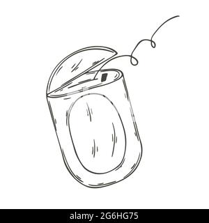 Icona Contour Medical. Illustrazione vettoriale in stile di disegno manuale. Immagine isolata su sfondo bianco. Strumenti medici. Filo interdentale Illustrazione Vettoriale