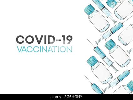 Fondo vettore del vaccino del coronavirus. Vaccinazione del virus della corona Covid-19. 19-ncov Covid-2019 vaccino del Coronavirus Illustrazione Vettoriale