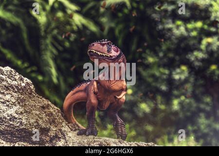 Ritratto di un dinosauro tirannosauro rex Foto Stock