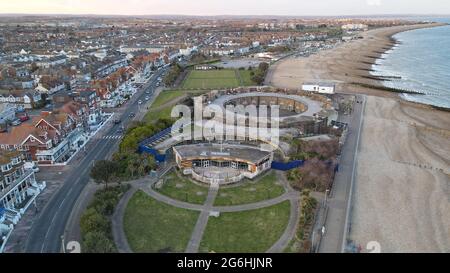 Eastbourne Redoubt Inghilterra vista mare forte drone Foto Stock