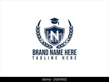 Design del logo Education. Laurea, scuola, università, design del logo collage e modello vettoriale. Illustrazione Vettoriale