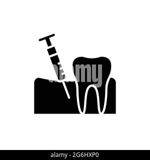 Icona della linea di colore dell'analgesia dei denti. Elemento vettoriale isolato. Pittogramma per pagina web, app mobile, promo Illustrazione Vettoriale