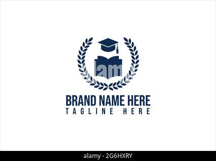 Design del logo Education. Laurea, scuola, università, design del logo collage e modello vettoriale. Illustrazione Vettoriale