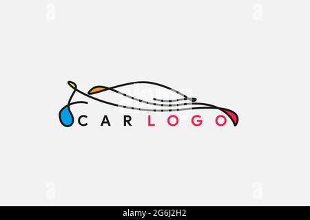 logo auto di lusso . Automotive Logo Template. Illustrazione del logo disegno di auto per dettagli auto, garage, parcheggio, Illustrazione Vettoriale