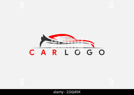 logo auto di lusso . Automotive Logo Template. Illustrazione del logo disegno di auto per dettagli auto, garage, parcheggio, Illustrazione Vettoriale