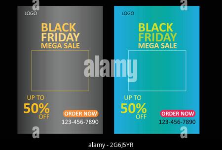 Modello mega vendita Black friday Illustrazione Vettoriale