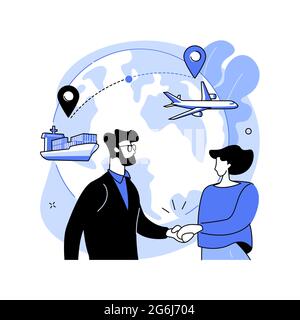 Illustrazione vettoriale del concetto astratto di logistica collaborativa. Illustrazione Vettoriale