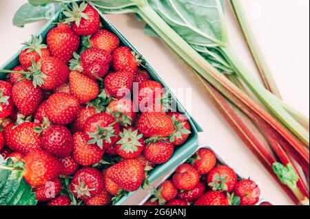 Macro di fragole fresche Foto Stock